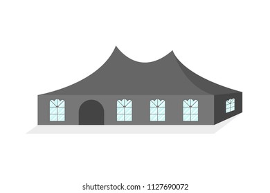 Tents for camping in the nature and for outdoor celebrations. Vector illustration.
