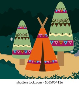 Tents in forest