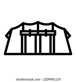 Tents Icon. Camping Tent And Tarp. Vector Illustration In Line Style Icon.