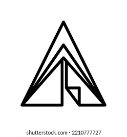 Tents Icon. Camping Tent And Tarp. Vector Illustration In Line Style Icon.