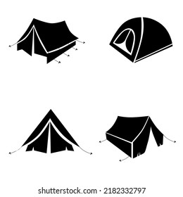 Logotipo de las tiendas. Ilustración vectorial de camping