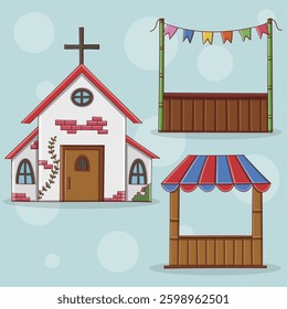 tents and stalls for Brazilian June festivals