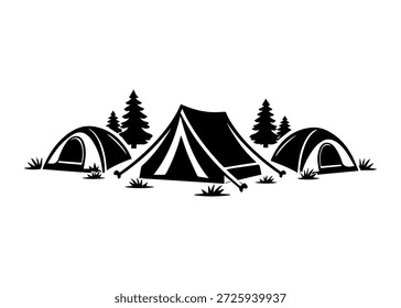 tents vector icon on a white background
Vector black icon