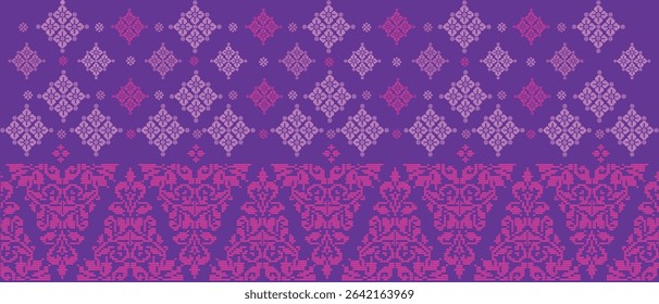 Tenun songket pattern traditional Malay colourful design