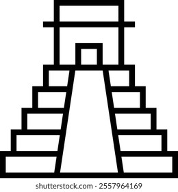 teotihuacan icon. Thin linear style design isolated on white background