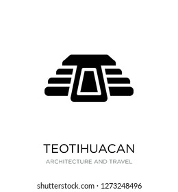 teotihuacan icon vector on white background, teotihuacan trendy filled icons from Architecture and travel collection, teotihuacan simple element illustration