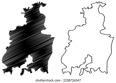 Tepecoacuilco de Trujano municipality (Free and Sovereign State of Guerrero, Mexico, United Mexican States) map vector illustration, scribble sketch map