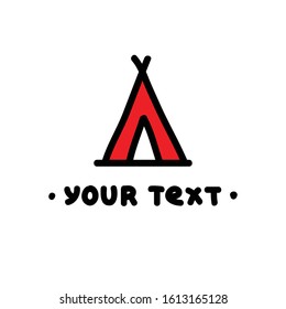 tepee doodle icon, vector illustration