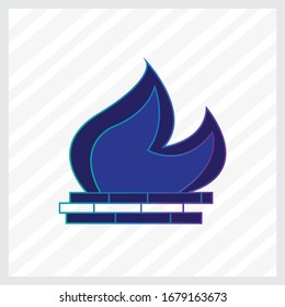 Tepee fire icon flat design