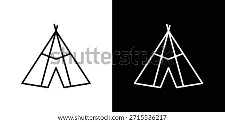 Tepee icon in line design. Editable stroke icons.