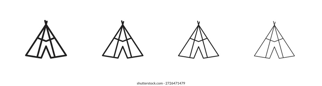 Tepee icon outline trend modern simple versions