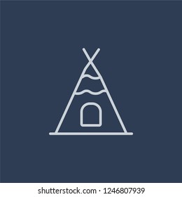 Tepee icon. Trendy flat vector Tepee icon on dark blue background from Desert  collection