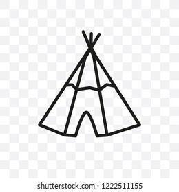 Tepee vector linear icon isolated on transparent background, Tepee transparency concept can be used for web and mobile