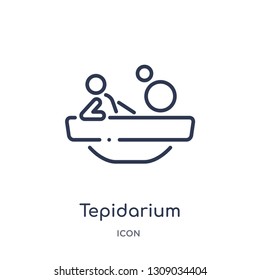 tepidarium icon from sauna outline collection. Thin line tepidarium icon isolated on white background.