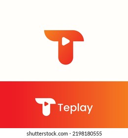 Logotipo de Teplay - Plantilla de diseño de logotipos T con reproducción