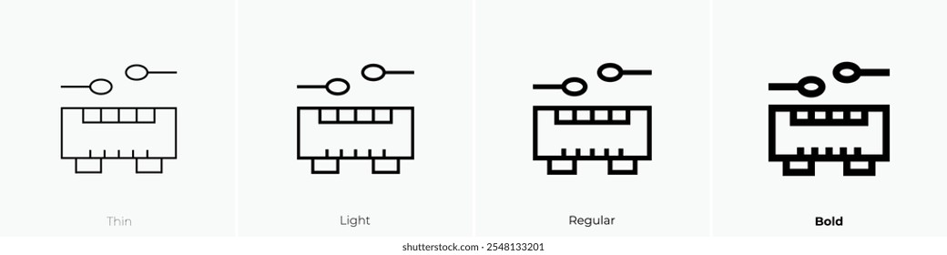 teponaztli icon. Thin, Light Regular And Bold style design isolated on white background