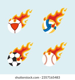teq ball flying fire ball icon Design Vector, Emblem, Design Concept, Creative Symbol.
