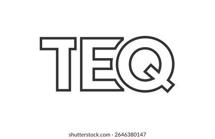 TEQ logo design template with strong and modern bold text. Initial based vector logotype featuring simple and minimal typography. Trendy company identity ideal for businesses brand presence.