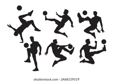 Teqball player. Symbol and vector icon illustration.