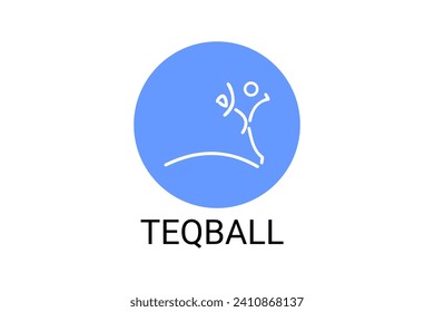 Teqball sport vector line icon. sportman, playing teqball. sport pictogram illustration.
