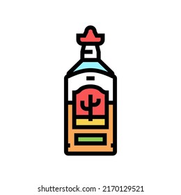 tequila alcoholic drink color icon vector. tequila alcoholic drink sign. isolated symbol illustration
