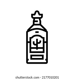 tequila alcoholic drink line icon vector. tequila alcoholic drink sign. isolated contour symbol black illustration