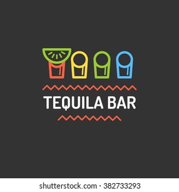 Tequila Bar, Original Logo. Mexican Bar. Vector Illustration.