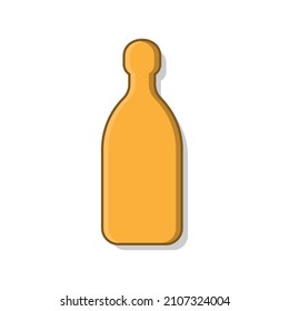 Tequila bottle. Alcoholic drink for parties and celebrations. Simple shape isolated with shadow and light. Colored illustration on white background. Flat design style for any purposes.
