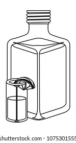 tequila bottle and cup drink icon