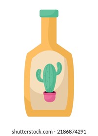 tequila bottle design with a cactus