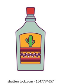 tequila bottle drink isolated icon vector illustration design