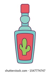 tequila bottle drink isolated icon vector illustration design