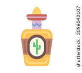 Tequila bottle flat icon. Clipart cartoon illustration. Vector sign for mobile app and web sites. 
