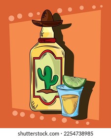 tequila bottle and hat design