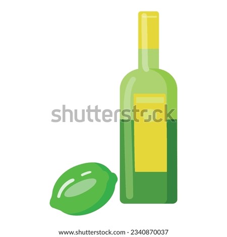 Tequila bottle icon cartoon vector. Mexican drink. Dinner food