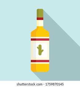 Tequila bottle icon. Flat illustration of tequila bottle vector icon for web design