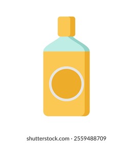 Tequila Bottle Icon Illustration with bright color palette in flat design style. Perfect for Mexican-themed designs or celebrations
