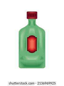 tequila bottle icon isolated flat