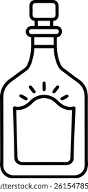 tequila bottle icon on white background