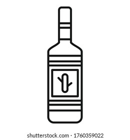 Tequila bottle icon. Outline tequila bottle vector icon for web design isolated on white background