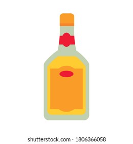 icono de botella de tequila sobre fondo blanco, estilo plano, ilustración vectorial
