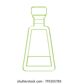 Tequila Bottle Isolated On White Background, Vector Illustration