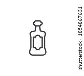Tequila bottle line icon. linear style sign for mobile concept and web design. Bottle of tequila with cap outline vector icon. Symbol, logo illustration. Vector graphics