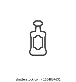 Tequila bottle line icon. linear style sign for mobile concept and web design. Bottle of tequila with cap outline vector icon. Symbol, logo illustration. Vector graphics