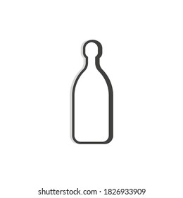 Tequila bottle line. Simple template. Isolated object. Symbol in thin lines for alcoholic institutions, bars, restaurants, pubs and night clubs. Dark outline. Flat illustration on white background.
