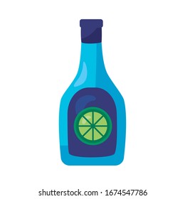 tequila bottle mexican detaild style icon vector illustration design