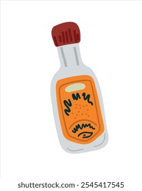 Frasco de tequila com um rótulo vibrante