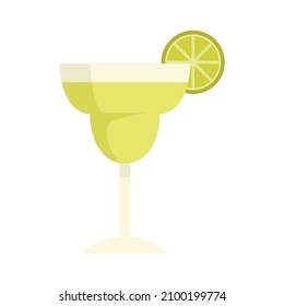 Tequila cocktail icon. Flat illustration of tequila cocktail vector icon isolated on white background