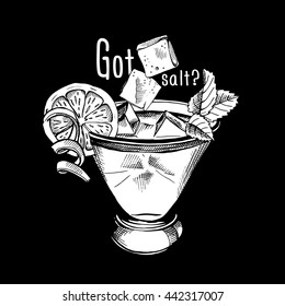 Tequila Cocktail. Vector illustration.