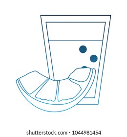 Tequila cup and lemon